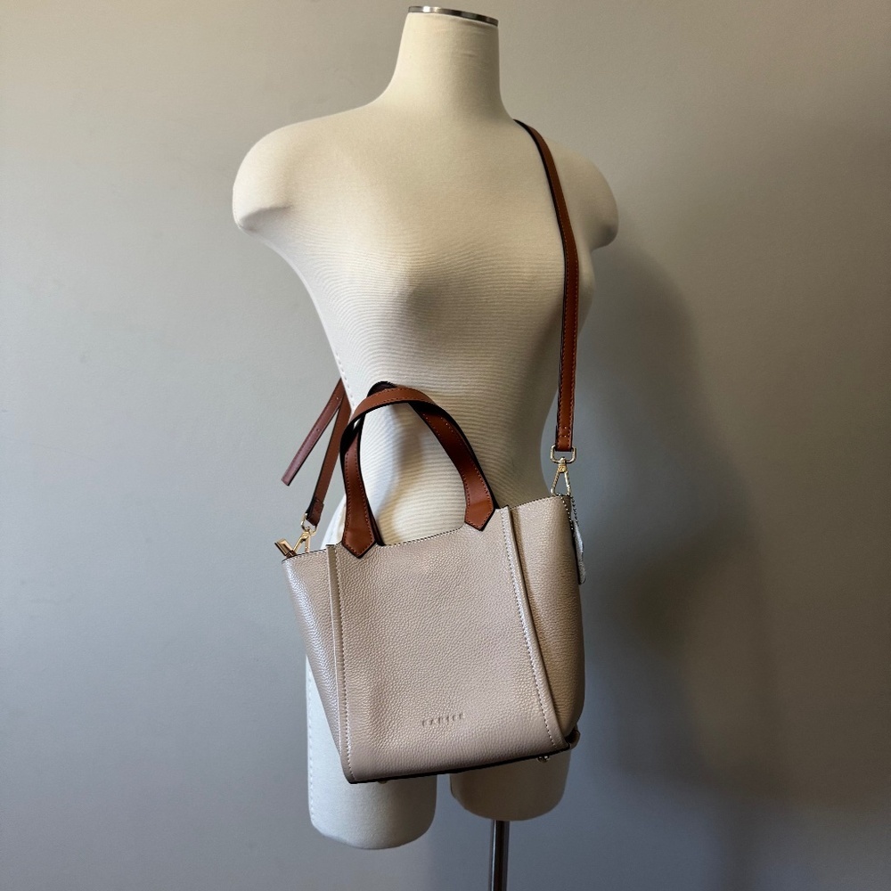 Danier Cream and Brown Crossbody Bag